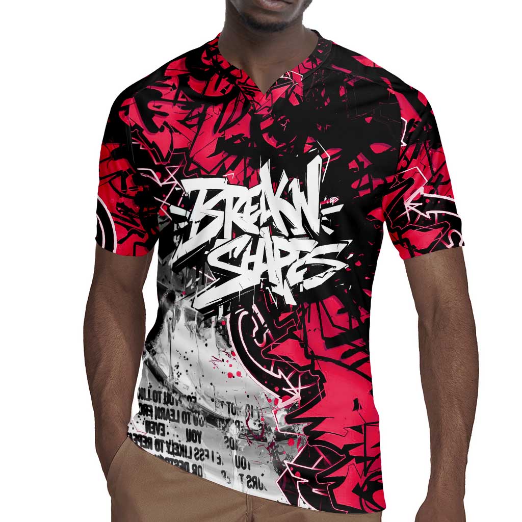 Hip Hop Graffiti Design Rugby Jersey Sitting Hooded Figure and Red Black Street - African Pride