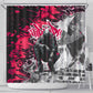 Hip Hop Graffiti Design Shower Curtain Sitting Hooded Figure and Red Black Street - African Pride