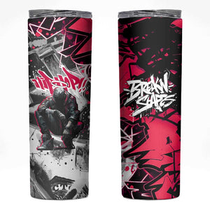 Hip Hop Graffiti Design Skinny Tumbler Sitting Hooded Figure and Red Black Street - African Pride