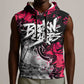 Hip Hop Graffiti Design Sleeveless Hoodie Sitting Hooded Figure and Red Black Street - African Pride