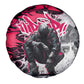 Hip Hop Graffiti Design Spare Tire Cover Sitting Hooded Figure and Red Black Street - African Pride