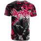 Hip Hop Graffiti Design T shirt Sitting Hooded Figure and Red Black Street - African Pride