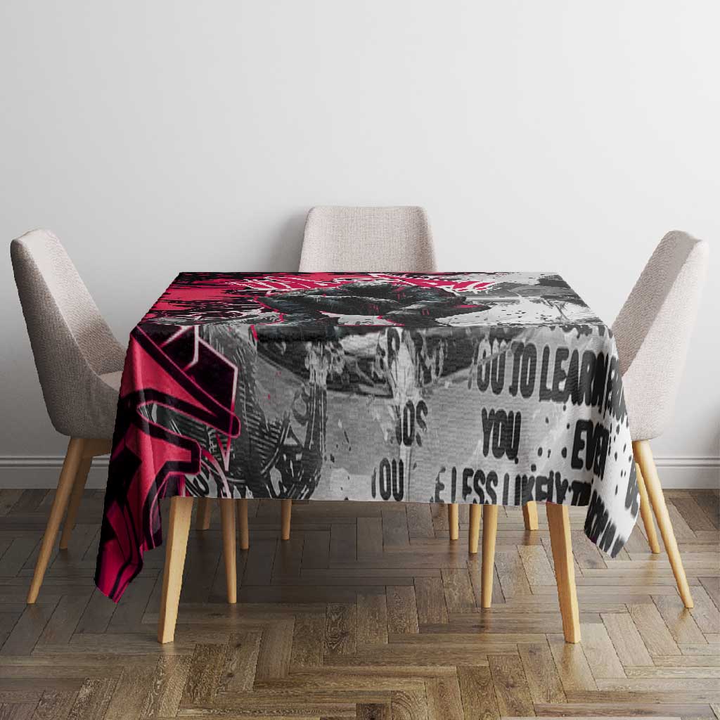 Hip Hop Graffiti Design Tablecloth Sitting Hooded Figure and Red Black Street - African Pride