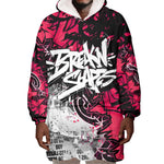 Hip Hop Graffiti Design Wearable Blanket Hoodie Sitting Hooded Figure and Red Black Street - African Pride