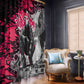 Hip Hop Graffiti Design Window Curtain Sitting Hooded Figure and Red Black Street - African Pride
