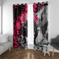 Hip Hop Graffiti Design Window Curtain Sitting Hooded Figure and Red Black Street - African Pride