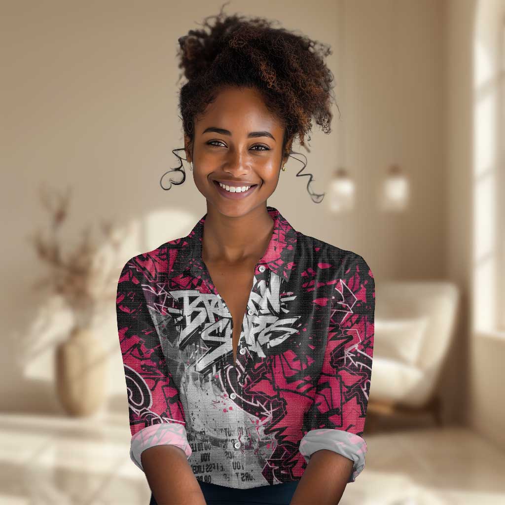 Hip Hop Graffiti Design Women Casual Shirt Sitting Hooded Figure and Red Black Street - African Pride