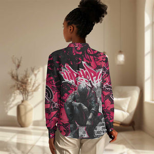 Hip Hop Graffiti Design Women Casual Shirt Sitting Hooded Figure and Red Black Street - African Pride