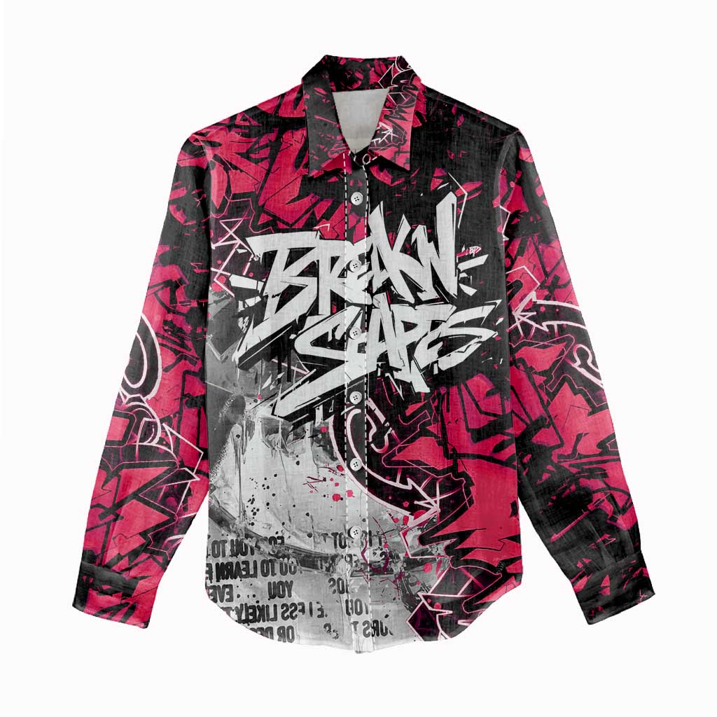 Hip Hop Graffiti Design Women Casual Shirt Sitting Hooded Figure and Red Black Street - African Pride