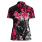 Hip Hop Graffiti Design Women Polo Shirt Sitting Hooded Figure and Red Black Street - African Pride