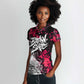 Hip Hop Graffiti Design Women Polo Shirt Sitting Hooded Figure and Red Black Street - African Pride