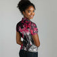 Hip Hop Graffiti Design Women Polo Shirt Sitting Hooded Figure and Red Black Street - African Pride