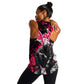 Hip Hop Graffiti Design Women Racerback Tank Sitting Hooded Figure and Red Black Street - African Pride