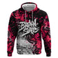Hip Hop Graffiti Design Zip Hoodie Sitting Hooded Figure and Red Black Street - African Pride