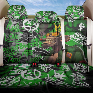 Graffiti Street Art Back Car Seat Cover Smoking Ape Character and Neon Crown Symbols - African Pride