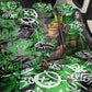 Graffiti Street Art Back Car Seat Cover Smoking Ape Character and Neon Crown Symbols - African Pride