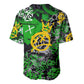 Graffiti Street Art Baseball Jersey Smoking Ape Character and Neon Crown Symbols - African Pride