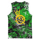 Graffiti Street Art Basketball Jersey Smoking Ape Character and Neon Crown Symbols - African Pride