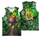 Graffiti Street Art Basketball Jersey Smoking Ape Character and Neon Crown Symbols - African Pride