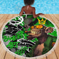 Graffiti Street Art Beach Blanket Smoking Ape Character and Neon Crown Symbols - African Pride