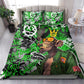 Graffiti Street Art Bedding Set Smoking Ape Character and Neon Crown Symbols - African Pride