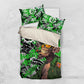Graffiti Street Art Bedding Set Smoking Ape Character and Neon Crown Symbols - African Pride