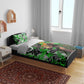 Graffiti Street Art Bedding Set Smoking Ape Character and Neon Crown Symbols - African Pride