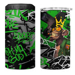 Graffiti Street Art 4 in 1 Can Cooler Tumbler Smoking Ape Character and Neon Crown Symbols - African Pride