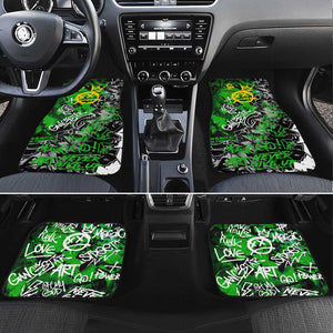 Graffiti Street Art Car Mats Smoking Ape Character and Neon Crown Symbols - African Pride