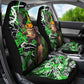 Graffiti Street Art Car Seat Cover Smoking Ape Character and Neon Crown Symbols - African Pride