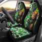 Graffiti Street Art Car Seat Cover Smoking Ape Character and Neon Crown Symbols - African Pride