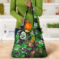 Graffiti Street Art Grocery Bag Smoking Ape Character and Neon Crown Symbols - African Pride