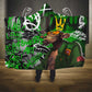Graffiti Street Art Hooded Blanket Smoking Ape Character and Neon Crown Symbols - African Pride