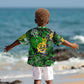 Graffiti Street Art Kid Hawaiian Shirt Smoking Ape Character and Neon Crown Symbols - African Pride