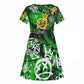 Graffiti Street Art Kid Short Sleeve Dress Smoking Ape Character and Neon Crown Symbols - African Pride