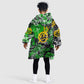 Graffiti Street Art Kid Wearable Blanket Hoodie Smoking Ape Character and Neon Crown Symbols - African Pride