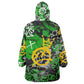 Graffiti Street Art Kid Wearable Blanket Hoodie Smoking Ape Character and Neon Crown Symbols - African Pride