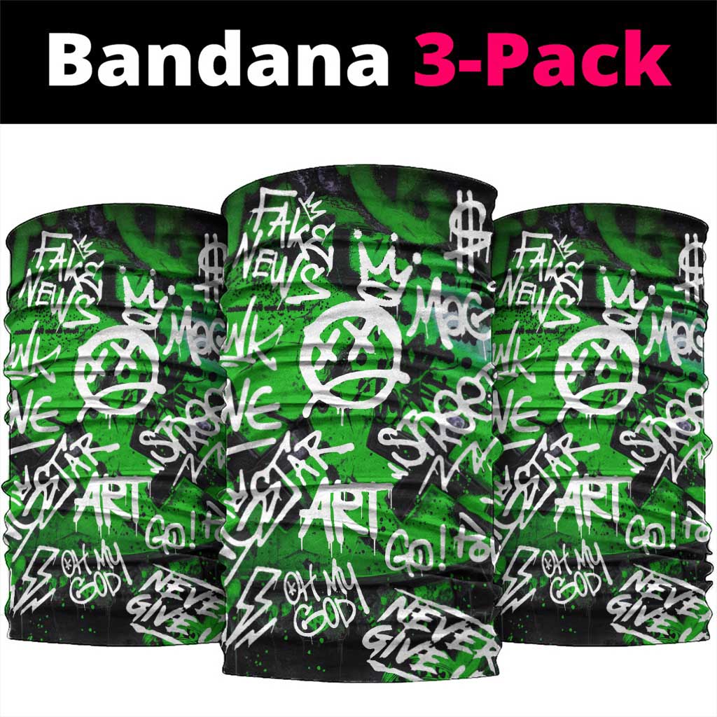 Graffiti Street Art Neck Gaiter Smoking Ape Character and Neon Crown Symbols - African Pride