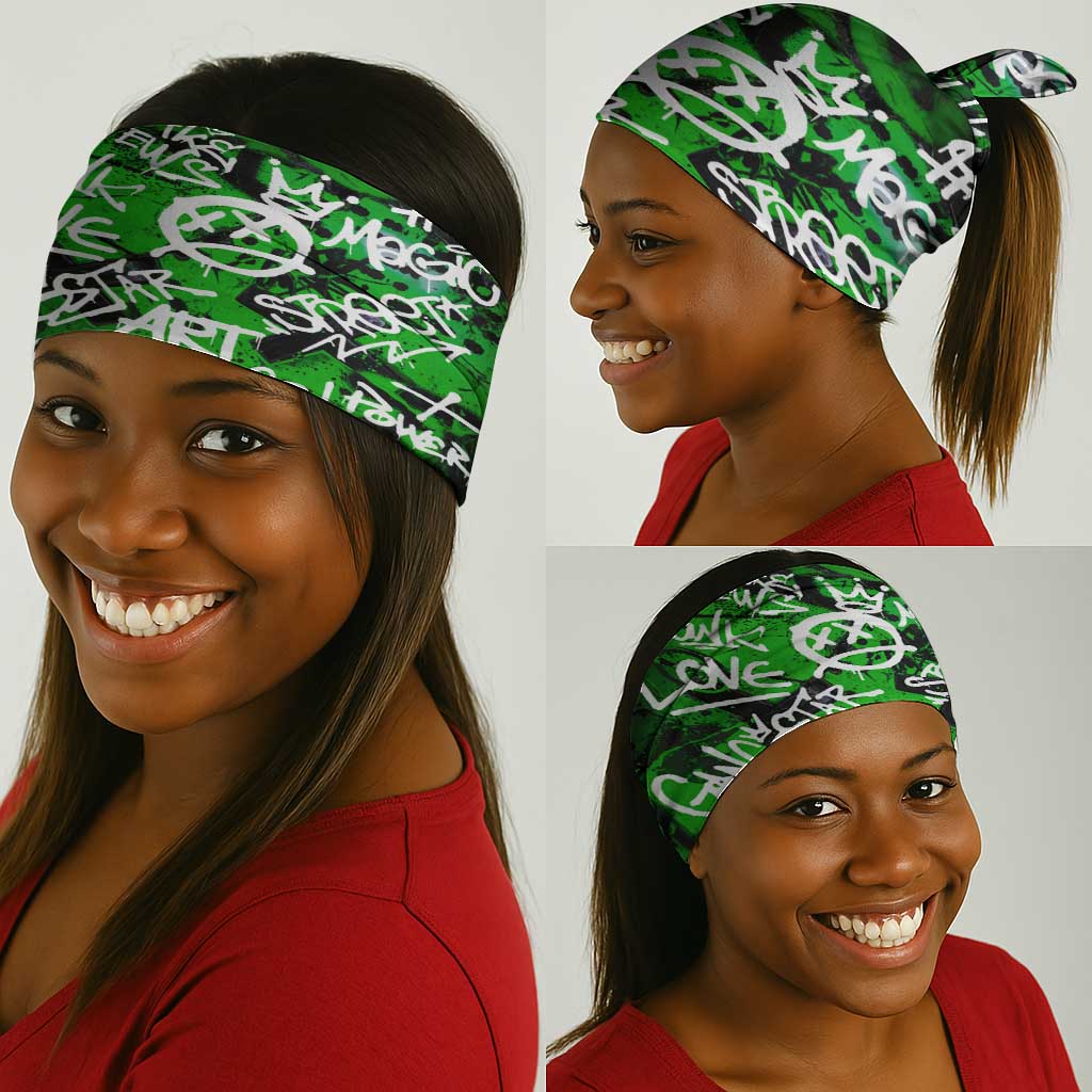 Graffiti Street Art Neck Gaiter Smoking Ape Character and Neon Crown Symbols - African Pride