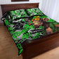 Graffiti Street Art Quilt Bed Set Smoking Ape Character and Neon Crown Symbols - African Pride