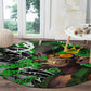 Graffiti Street Art Round Carpet Smoking Ape Character and Neon Crown Symbols - African Pride
