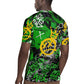 Graffiti Street Art Rugby Jersey Smoking Ape Character and Neon Crown Symbols - African Pride
