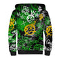 Graffiti Street Art Sherpa Hoodie Smoking Ape Character and Neon Crown Symbols - African Pride