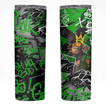 Graffiti Street Art Skinny Tumbler Smoking Ape Character and Neon Crown Symbols - African Pride