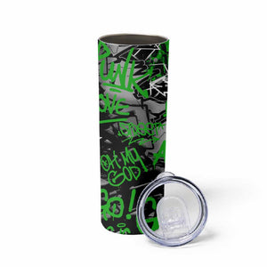 Graffiti Street Art Skinny Tumbler Smoking Ape Character and Neon Crown Symbols - African Pride