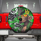 Graffiti Street Art Spare Tire Cover Smoking Ape Character and Neon Crown Symbols - African Pride