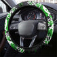 Graffiti Street Art Steering Wheel Cover Smoking Ape Character and Neon Crown Symbols - African Pride