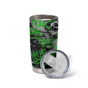 Graffiti Street Art Tumbler Cup Smoking Ape Character and Neon Crown Symbols - African Pride