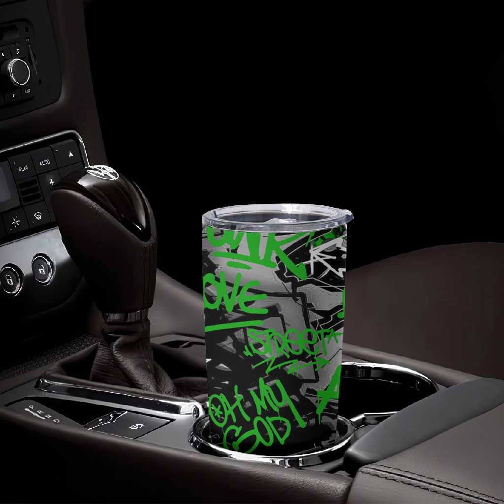 Graffiti Street Art Tumbler Cup Smoking Ape Character and Neon Crown Symbols - African Pride