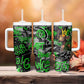 Graffiti Street Art Tumbler With Handle Smoking Ape Character and Neon Crown Symbols - African Pride